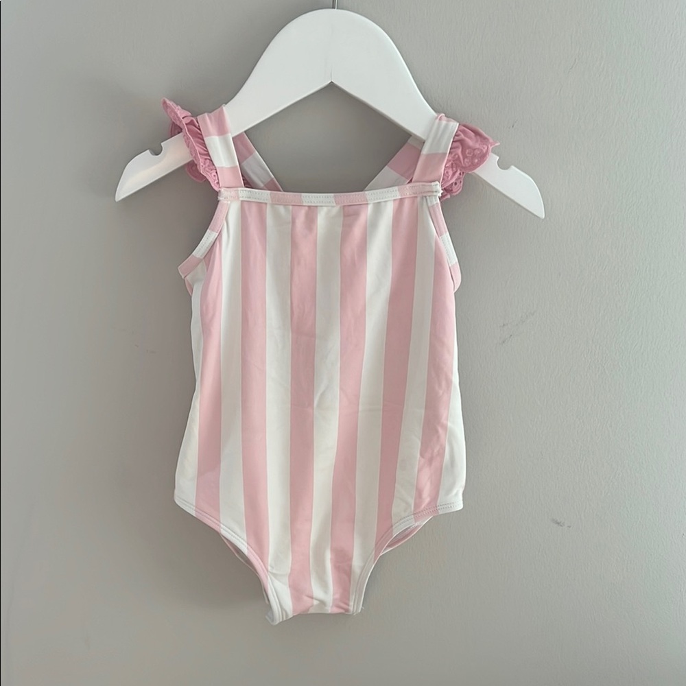 TBBC Pink & White Striped Bathing Suit